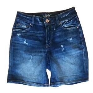 Edgley Womens High Rise Jean Shorts Blue Size 6 Denim Distressed